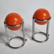 “Space Age” wall coat rack, two spherical coat hooks