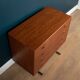 Retro teak 1960s danish chest of drawers on metal legs