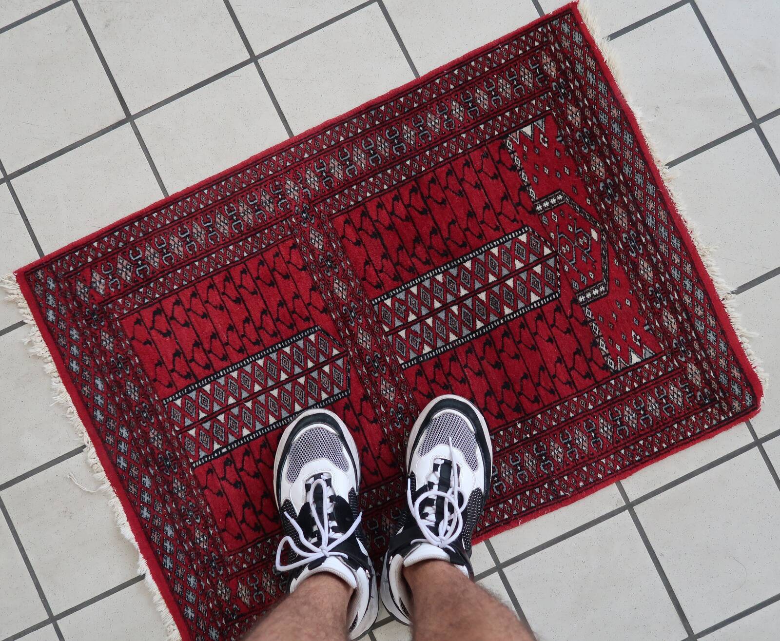 Tapis vintage fait main Lahore 64cm x 88cm - 1C996
