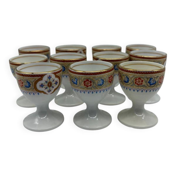 Service à Coquetiers Anciens Grosvenor China Persian Porcelaine Anglaise