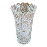 Grand vase vintage en verre ciselé
