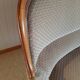 2-seater Louis XV style sofa - arched legs - Art Deco patterned velvet fabric - Beige