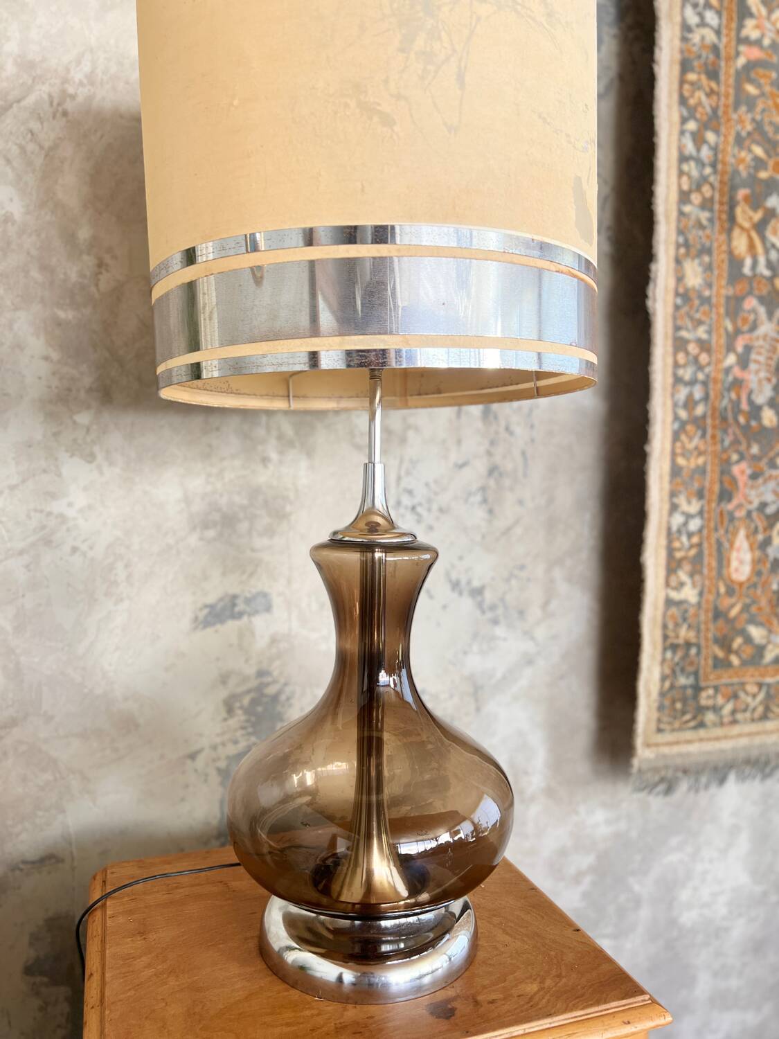Grande lampe verre 1970