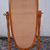 Tilting cheval mirror, in beechwood, for bedroom or dressing room