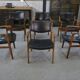 Set of 6 Scandinavian armchairs in leather and rosewood by Gondo Gravesen for Atelier Bondo Gravesen Snedkerier 1960s.