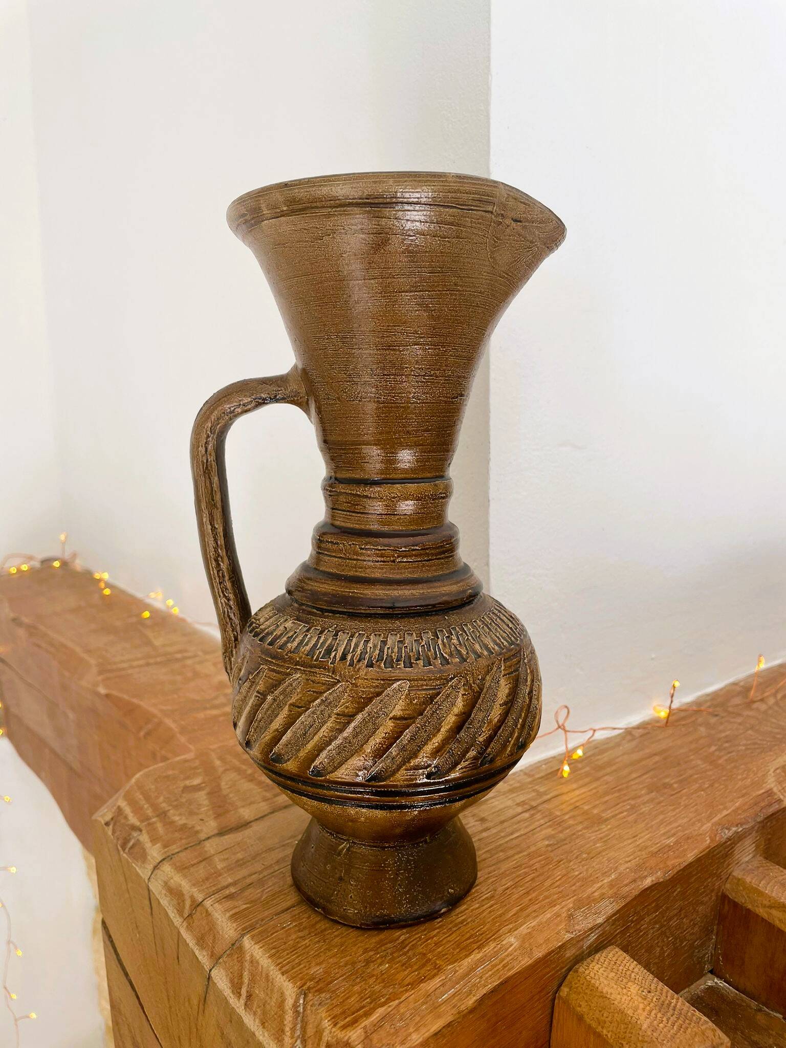 Handcrafted stoneware pitcher