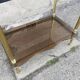 Shelf vintage brass 3 trays smoked glass