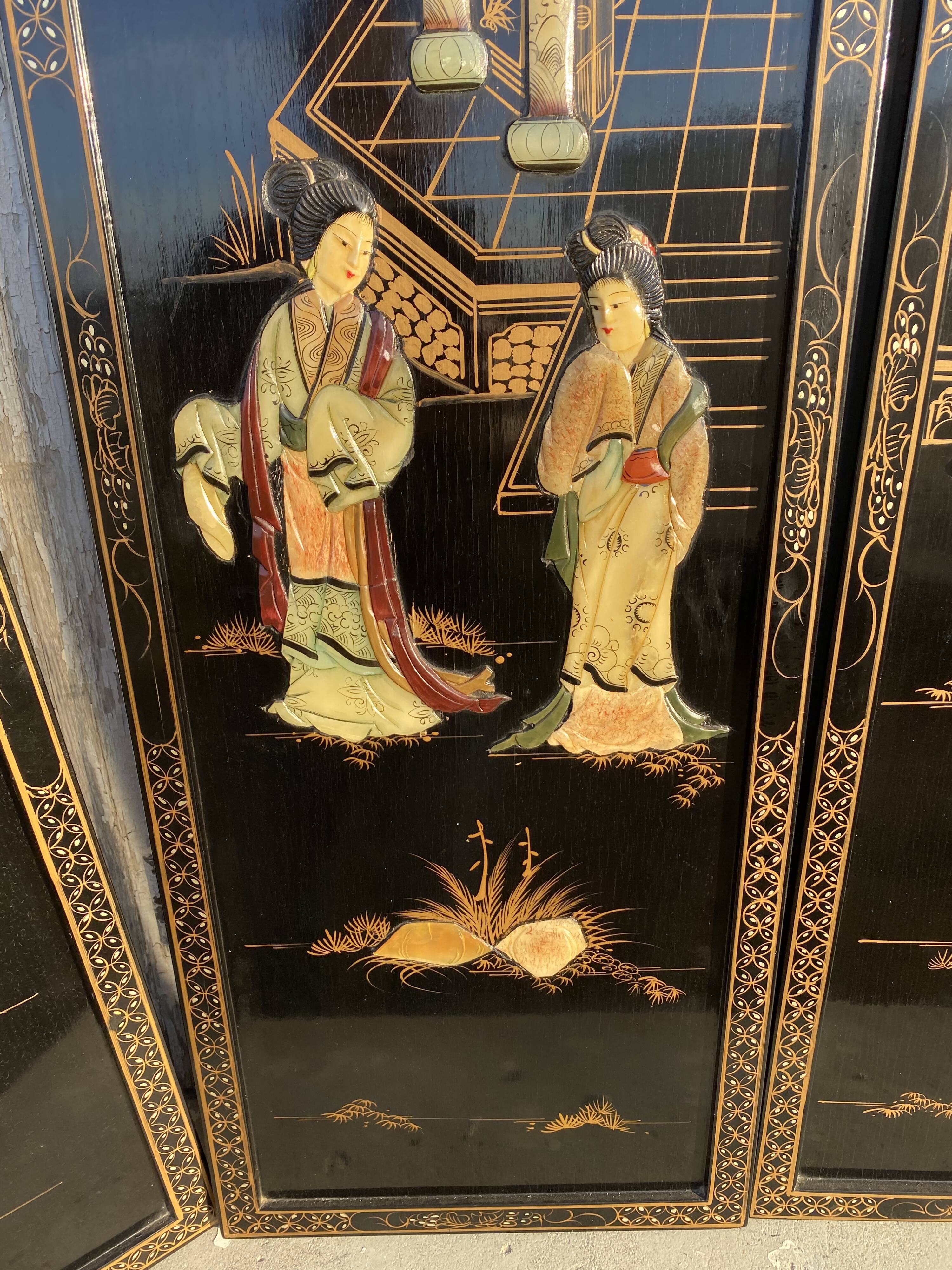 Chinese lacquered panels