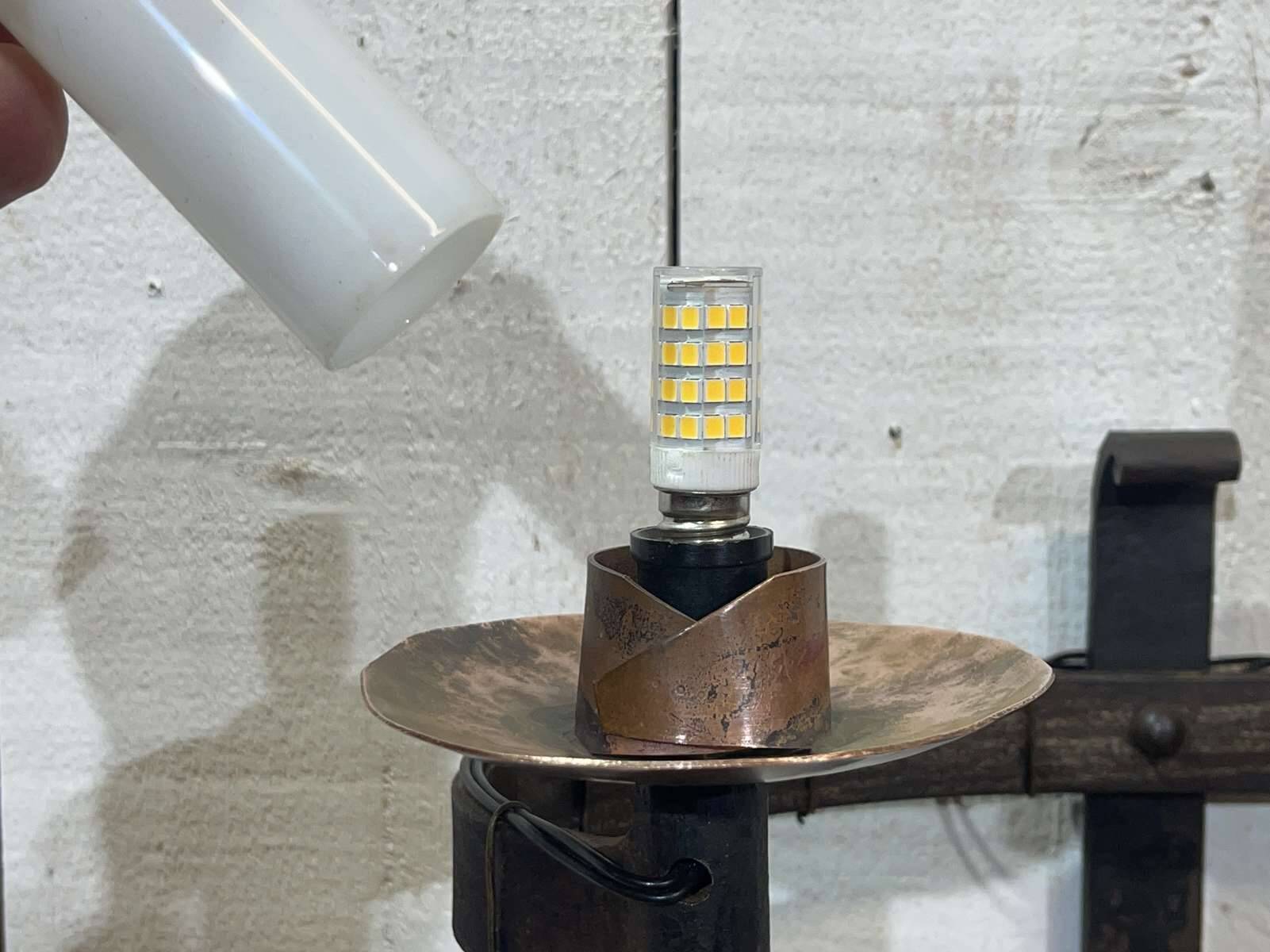 Pair of 1950s wrought iron wall lights