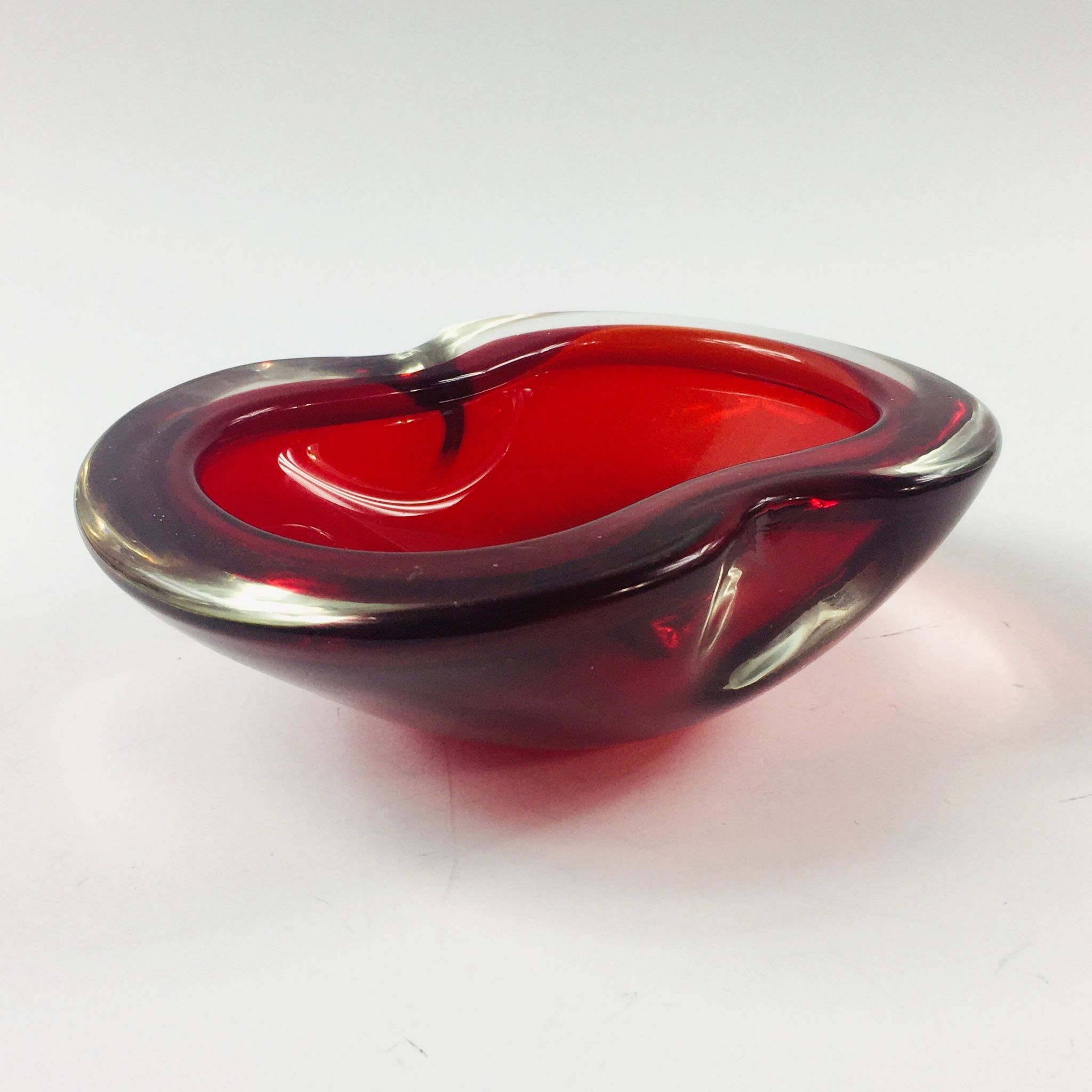 Large Murano Sommerso Glass Bowl or Catch-All / Vide Poche, Italy, 1960s