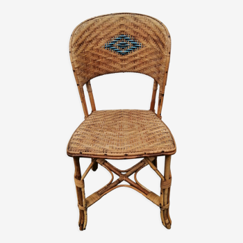 Antique rattan bistro chair