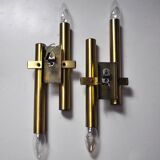 Pair of tubular wall lights from Sciolari, Italy, 1970