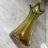 Amber Murano glass vase circa 1960