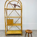 Vintage rattan bookshelf 60s