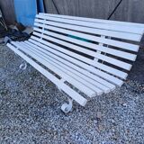 Wrought Iron and Wood Bench from the 60s