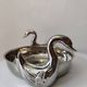 Centrepiece, silver-plated metal swan catchall.