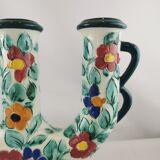 Floral ceramic candlestick, Cerart Monaco, Vintage