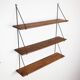 Set of minimalistic wooden shelving units