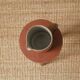 Pitcher vase with handle in vintage sandstone ceramic Scandinavian country decorative object