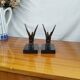 Pair of Art Deco Bookends of Swallows in Flight, Marble & Spelter