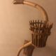 Porte plante serpent vintage années 60 osier bambou rotin