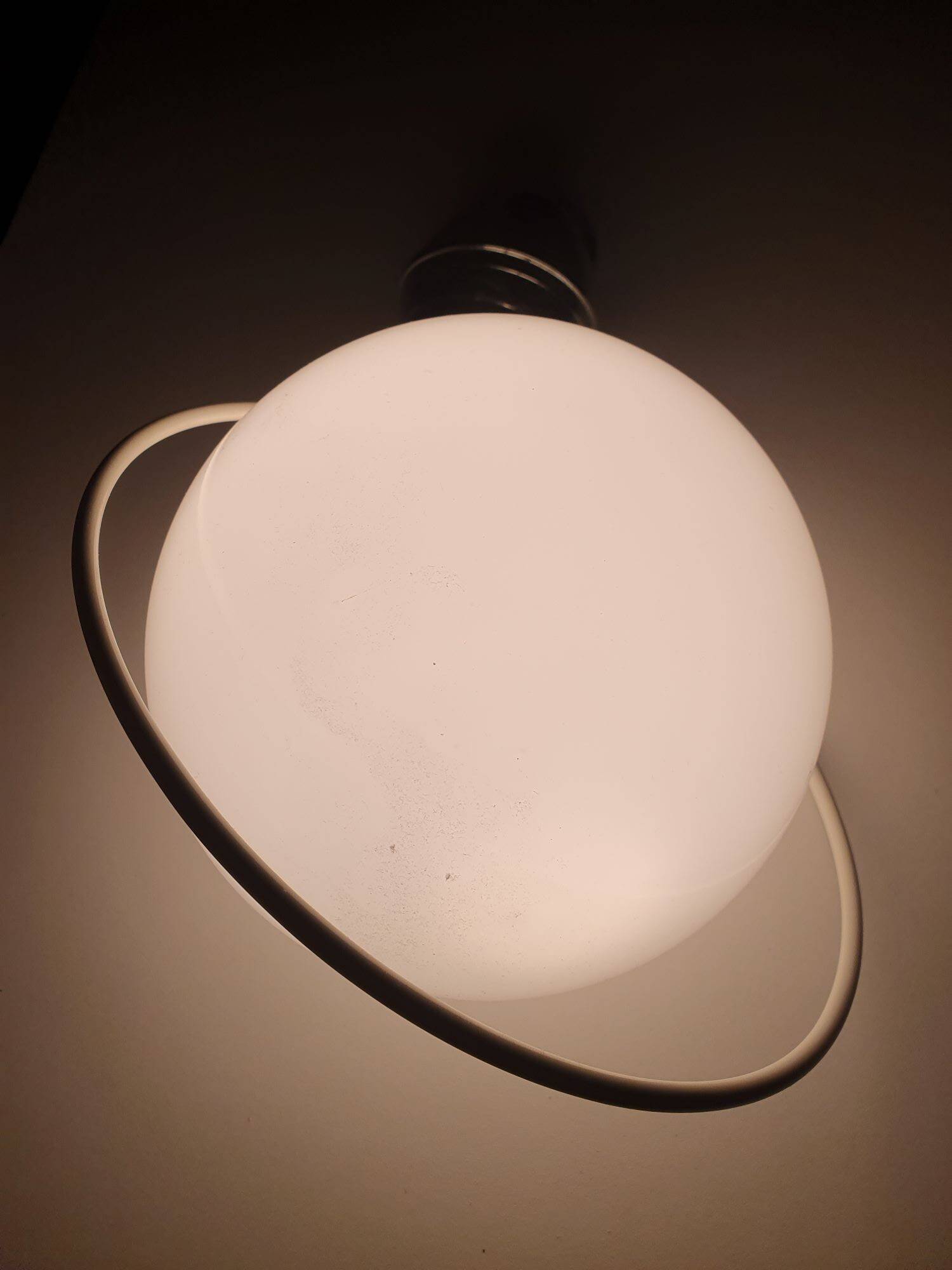 Vintage 1950s opaline globe pendant lamp