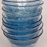 Set of eight cups in bulled glass from biot glassware