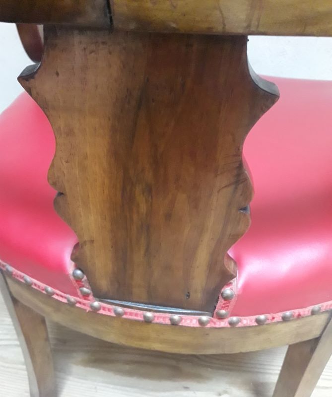 19th century solid walnut office chair