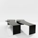 Gilles Derain pair of metal coffee tables edition Lumen 1986