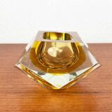 Vintage Italian Sommerso yellow glass bowl, Murano, 1970s.