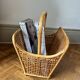 Rattan and cane magazine rack from the 1960s.