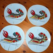 Seafood service / fish 14 pieces / PORNIC M.B.F.A Hand-painted