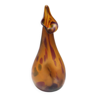 Experimental Amber Murano Glass Vase attr. to Anzolo Fuga, Italy