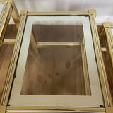 70s design nesting tables in metal and glass