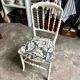 Chaise Napoléon III en bois blanc et coton "Grands Pavots" Antoinette Poisson