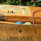 Old vintage wooden croquet game