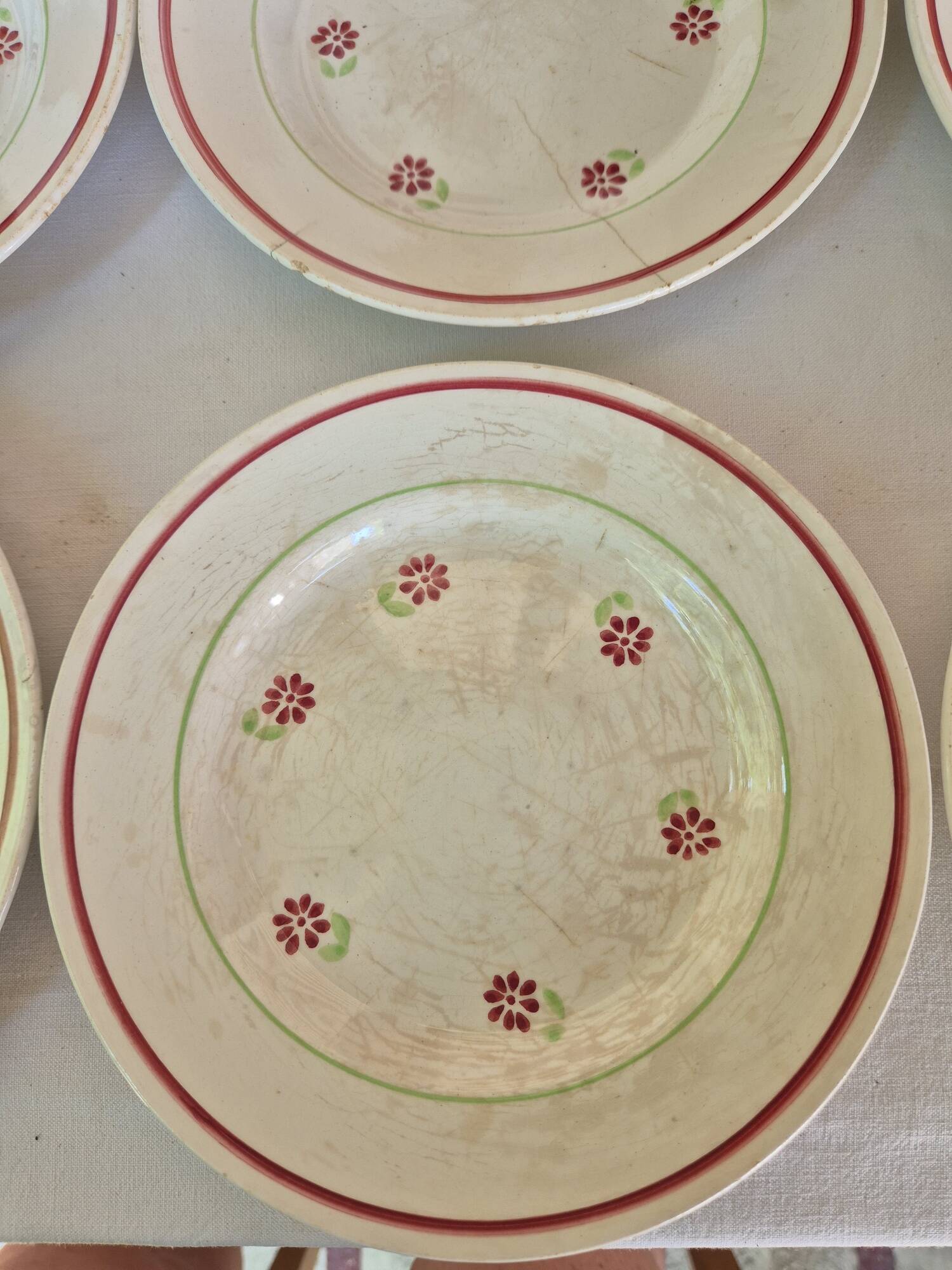 Gien Christiane dessert plates x 6