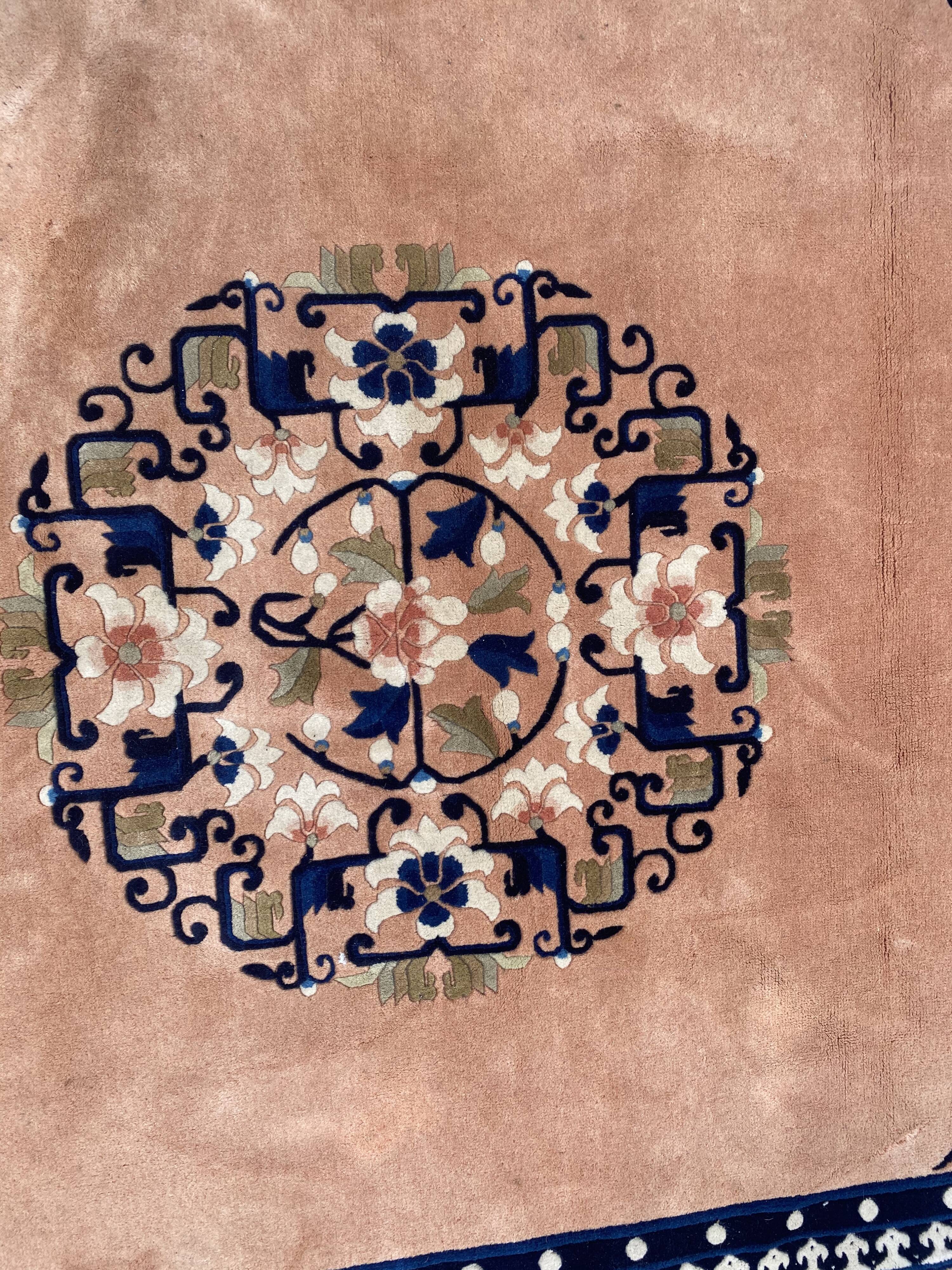 Tapis vintage chinois pékin fait main 184x276 cm