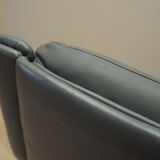 Grey leather swivel armchair, Danish design, 1960s, designer: Geoffrey Harcourt, manufacturer: Artif