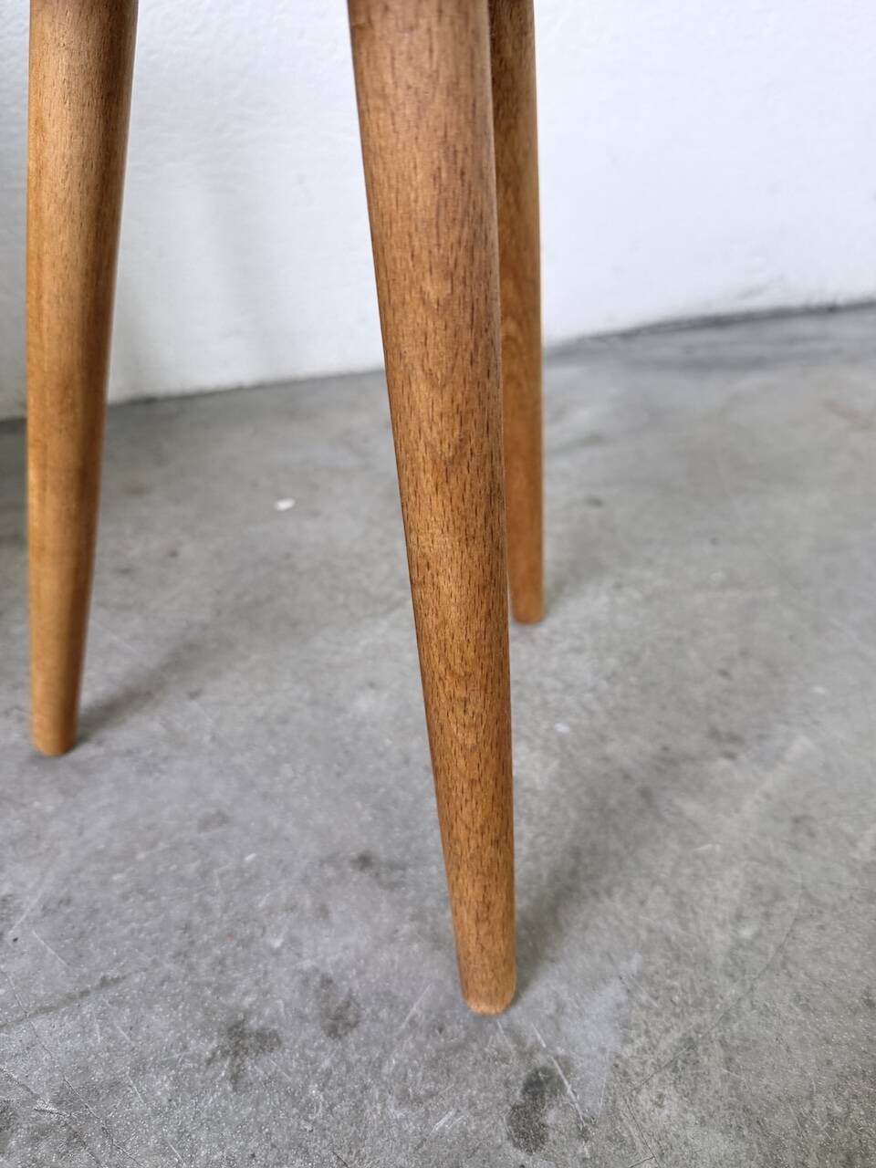 Golden oak tripod stool