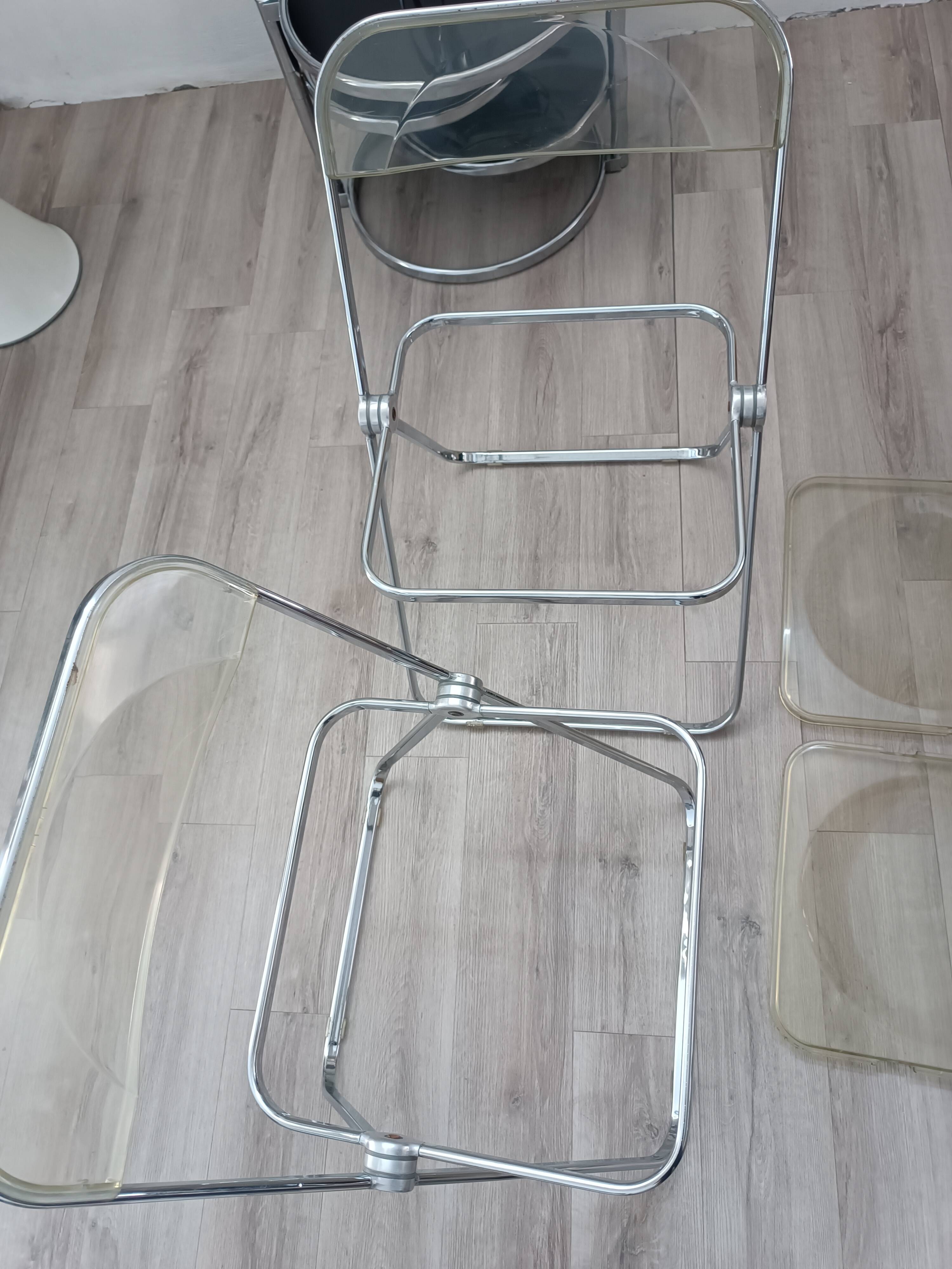 Plia chairs by Giancarlo Piretti for Anonima Castelli 1967 Original edition