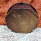 Small round bull's eye wall display case in wood and curved glass