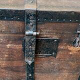 Small oak safe with iron reinforcements, 19th century