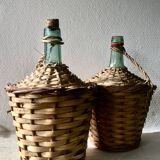 Lot of 2 old green canisters