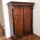 Biedermeier Armoire, Walnut Veneer and Full Columns, Austria, circa 1820