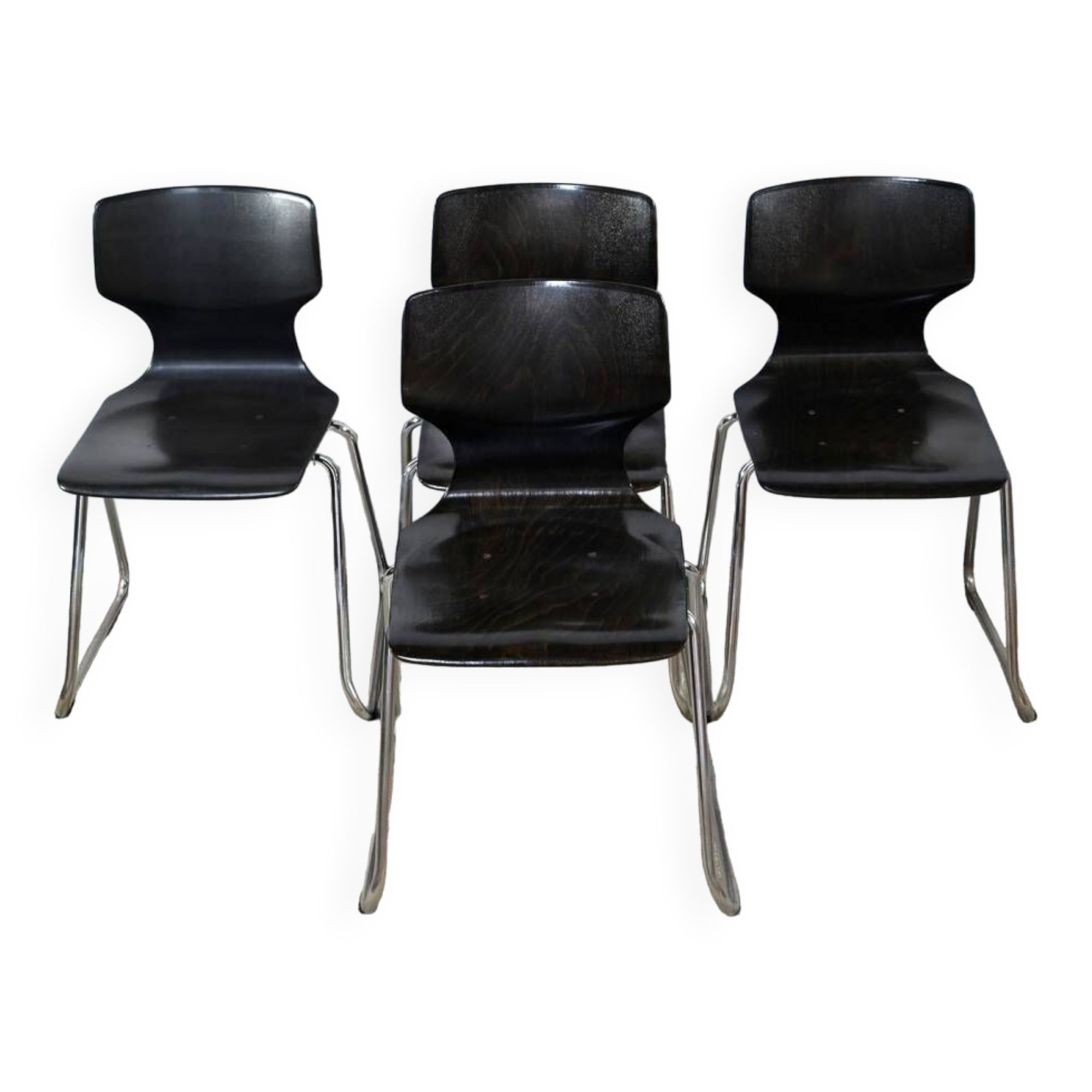 Set of 4 Pagwood Chairs, stamped Pagholz Flötotto – 1960