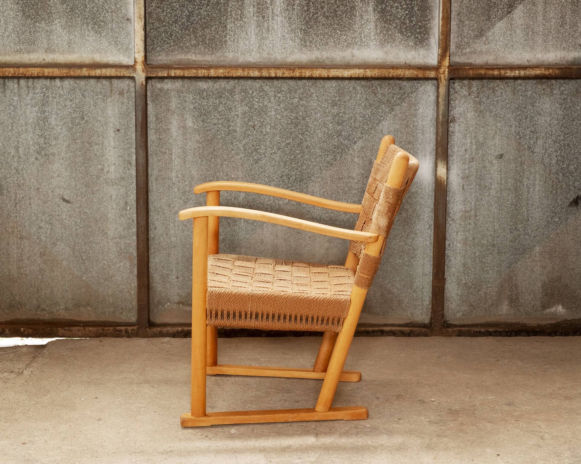 Karl Schrøder Lounge Chair Model 1641 for Fritz Hansen, 1940s Denmark