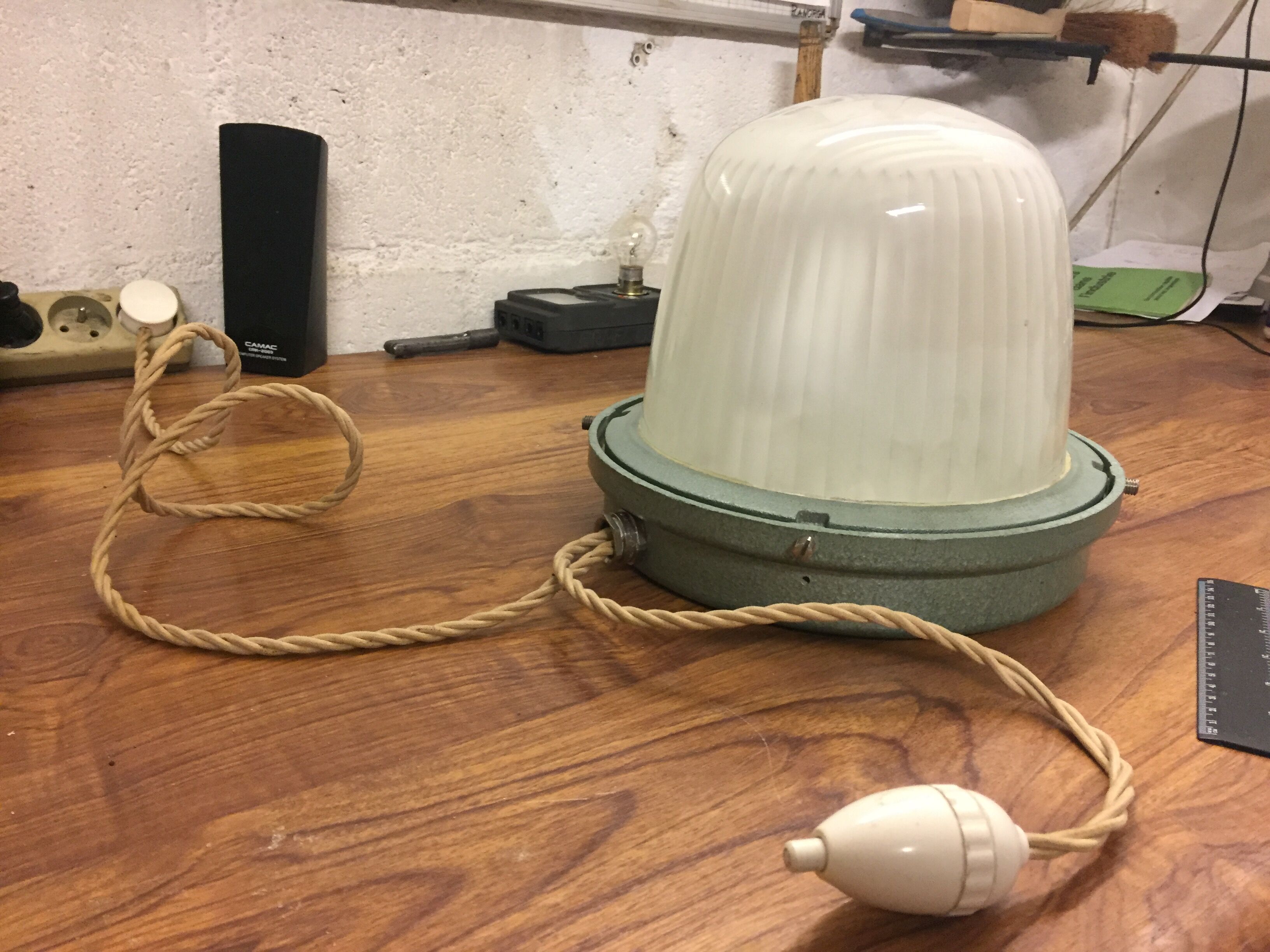 Pair of bedside Holophane with switch lamps PEAR vintage