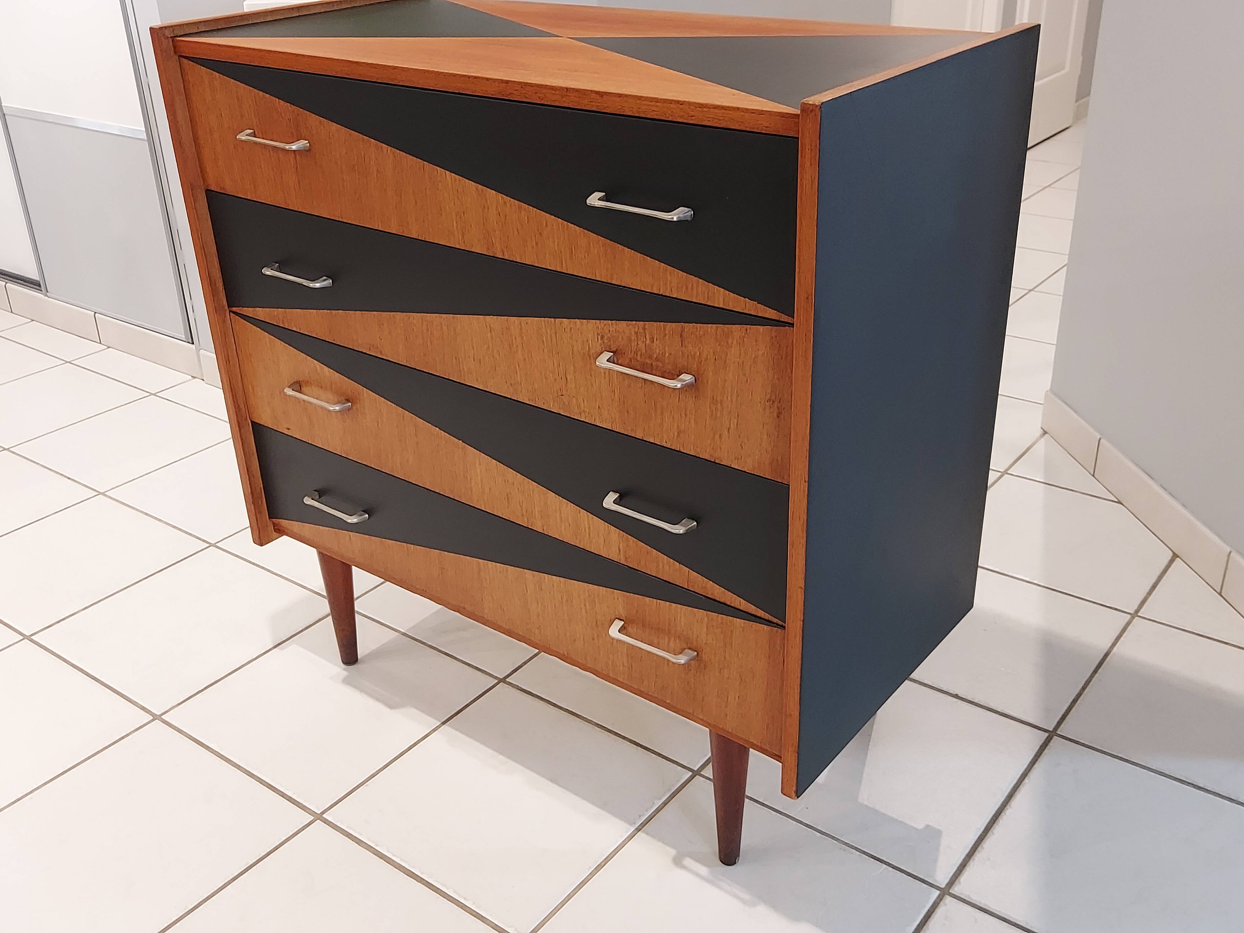 Vintage Scandinavian teak chest of drawers 1960s