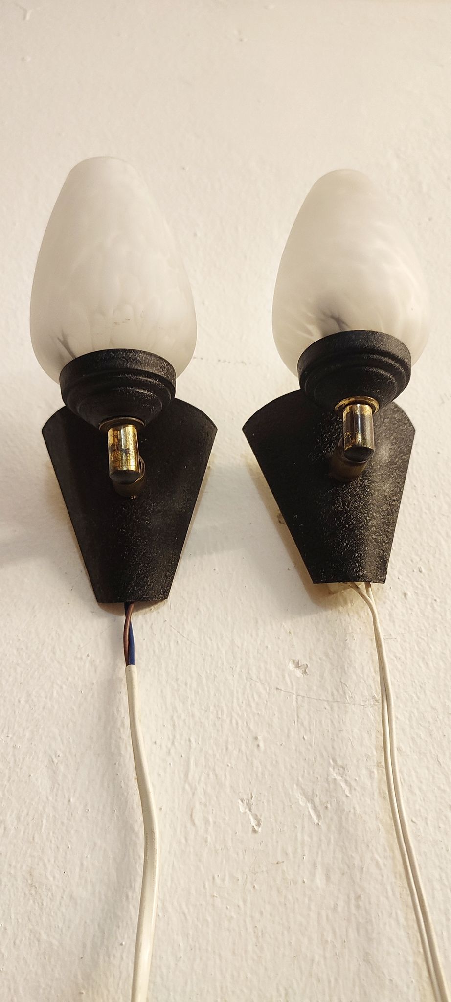 Metal and glass sconces. Spain, 1970s.